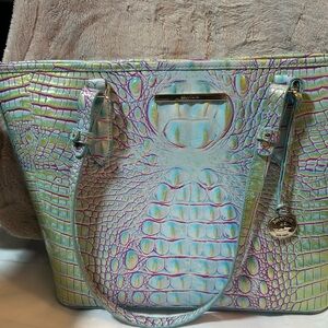 Brahmin Pastel Embossed Leather Tote
